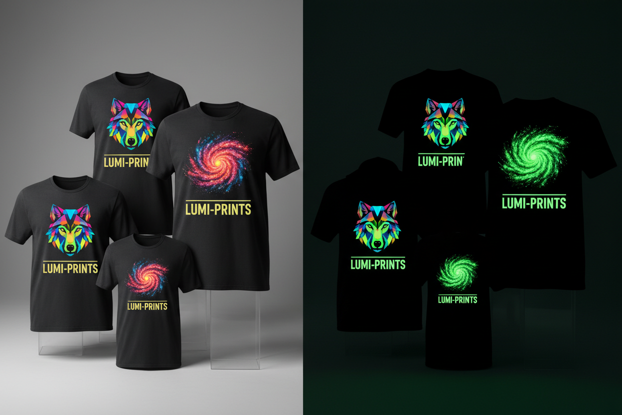 Glow In The Dark - DTF Transfers By Size are an innovative way to add a luminous effect to your custom apparel. These transfers glow brightly in low-light conditions, making your designs stand out both day and night. Whether for personal use or business, Glow In The Dark - DTF Transfers By Size offer versatility in design and size options to meet your needs.